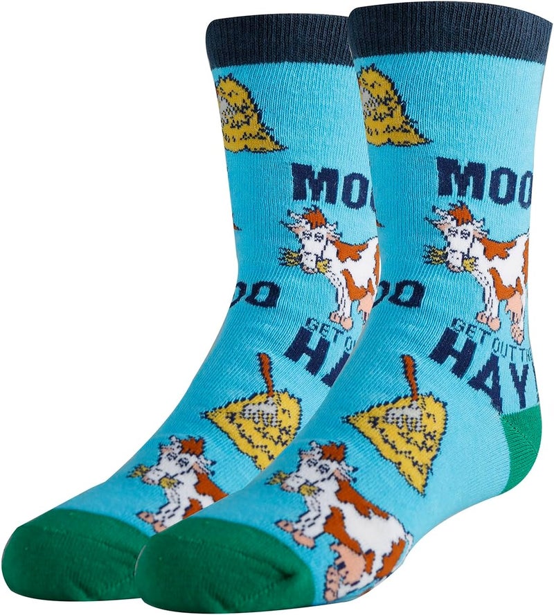 ooohyeah Kid's Novelty Cute Animals Crew Socks, Funny Crazy Silly Cool Casual Dress Socks for Boy and Girl, Size 1-5 - Image 1